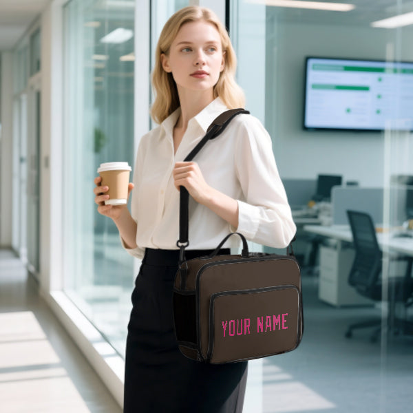 Custom Brown Pink Lunch Bag