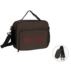 Custom Brown Crimson Red Lunch Bag