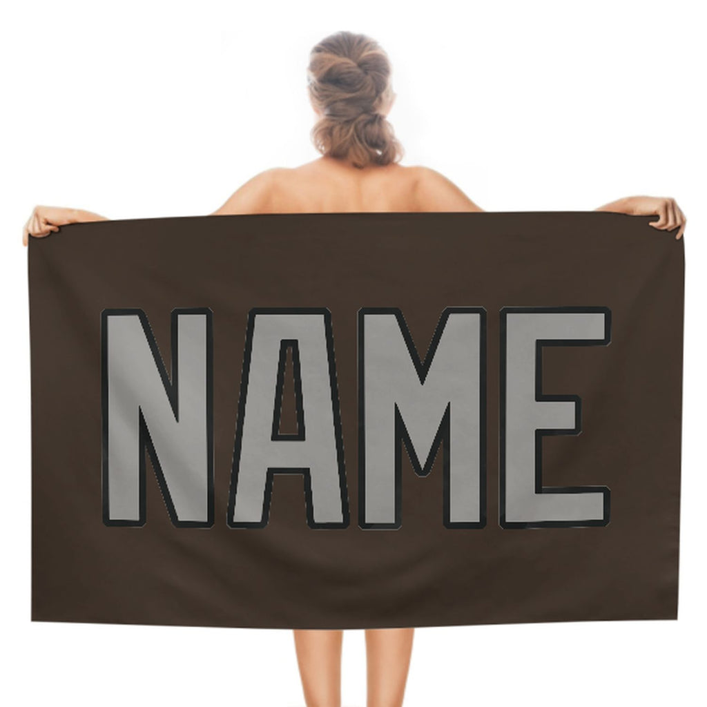 Custom Brown Gray Beach Towel