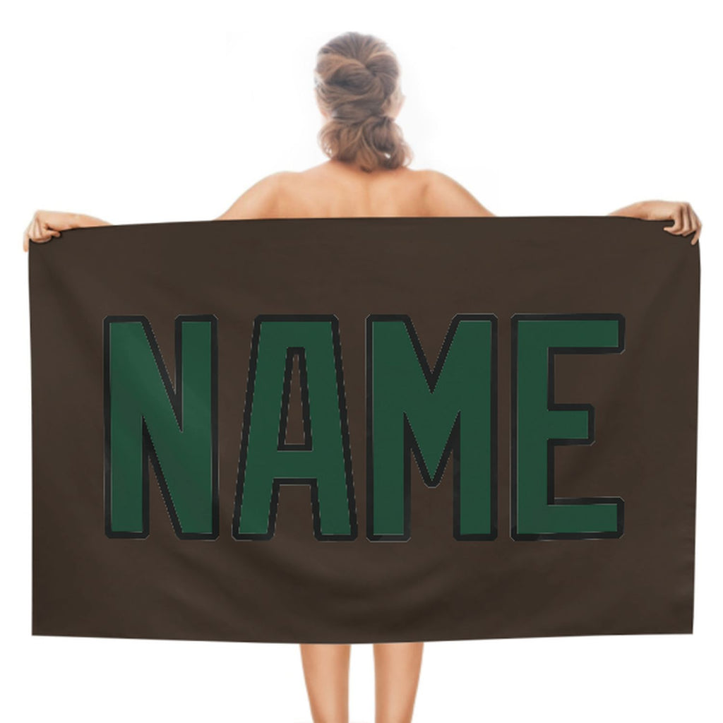 Custom Brown Green Beach Towel