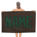 Custom Brown Green Beach Towel