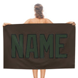 Custom Brown Dark Green Beach Towel