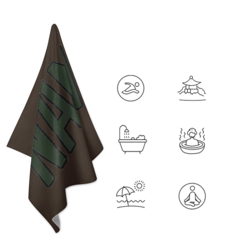 Custom Brown Dark Green Beach Towel