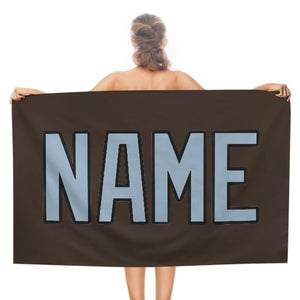 Custom Brown Light Blue Beach Towel