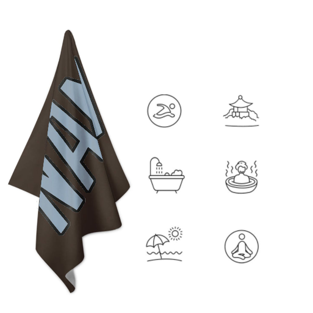Custom Brown Light Blue Beach Towel