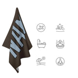 Custom Brown Light Blue Beach Towel