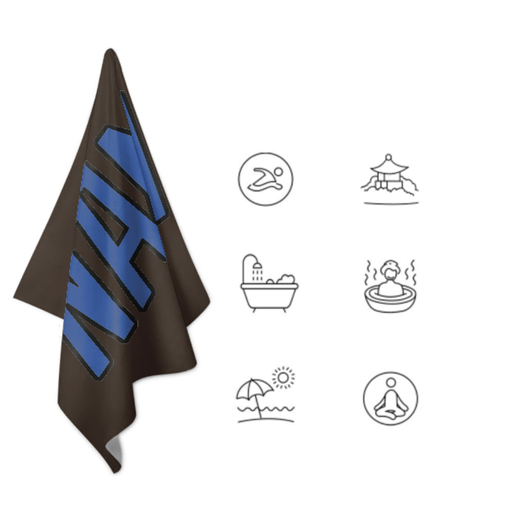Custom Brown Sky Blue Beach Towel