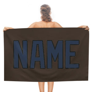Custom Brown Blue Beach Towel