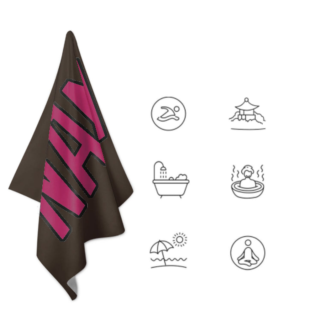 Custom Brown Pink Beach Towel