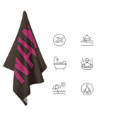 Custom Brown Pink Beach Towel