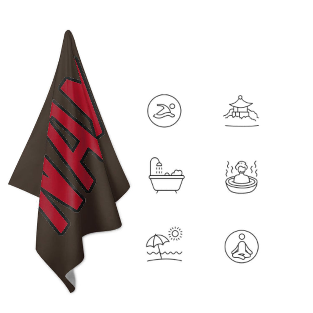 Custom Brown Red Beach Towel