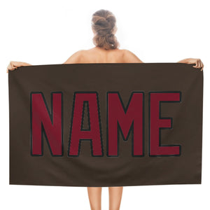 Custom Brown Crimson Red Beach Towel