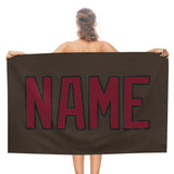 Custom Brown Crimson Red Beach Towel