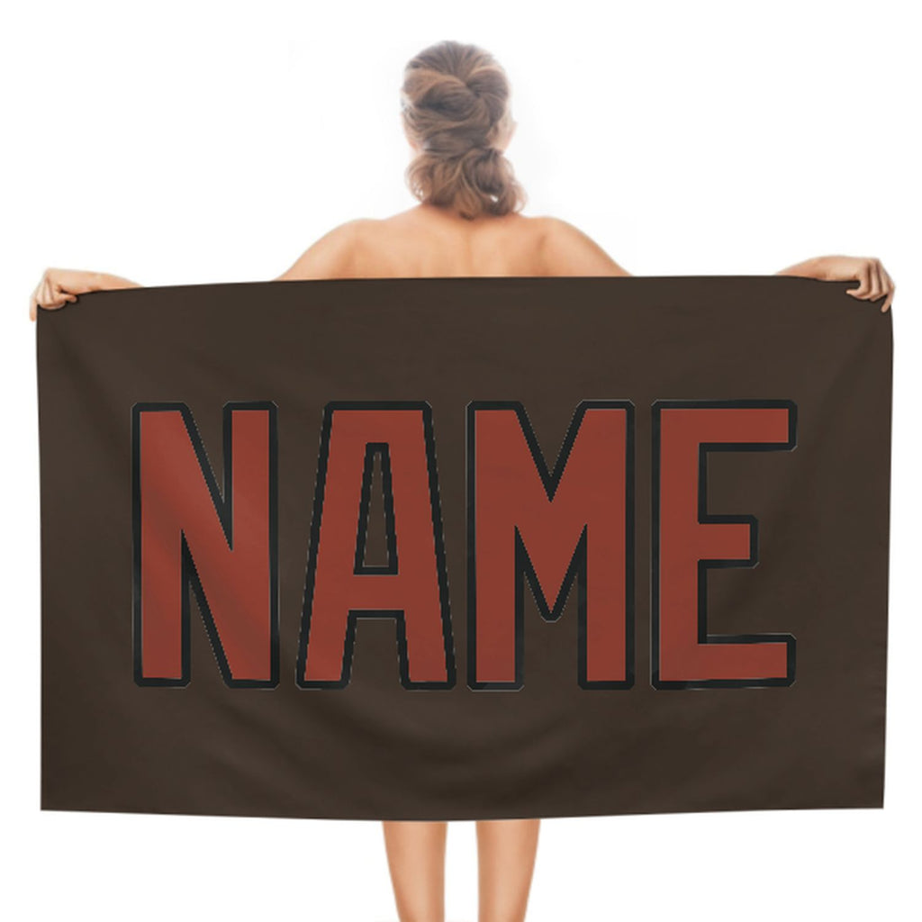 Custom Brown Coral Red Beach Towel