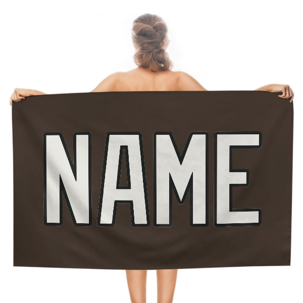 Custom Brown White Beach Towel