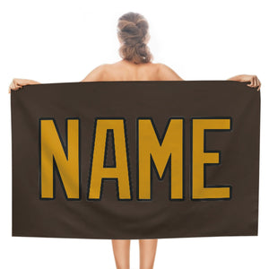 Custom Brown Yellow Beach Towel