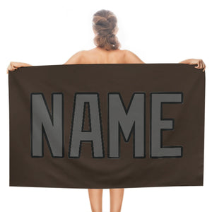 Custom Brown Dark Grey Beach Towel