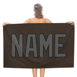 Custom Brown Dark Grey Beach Towel
