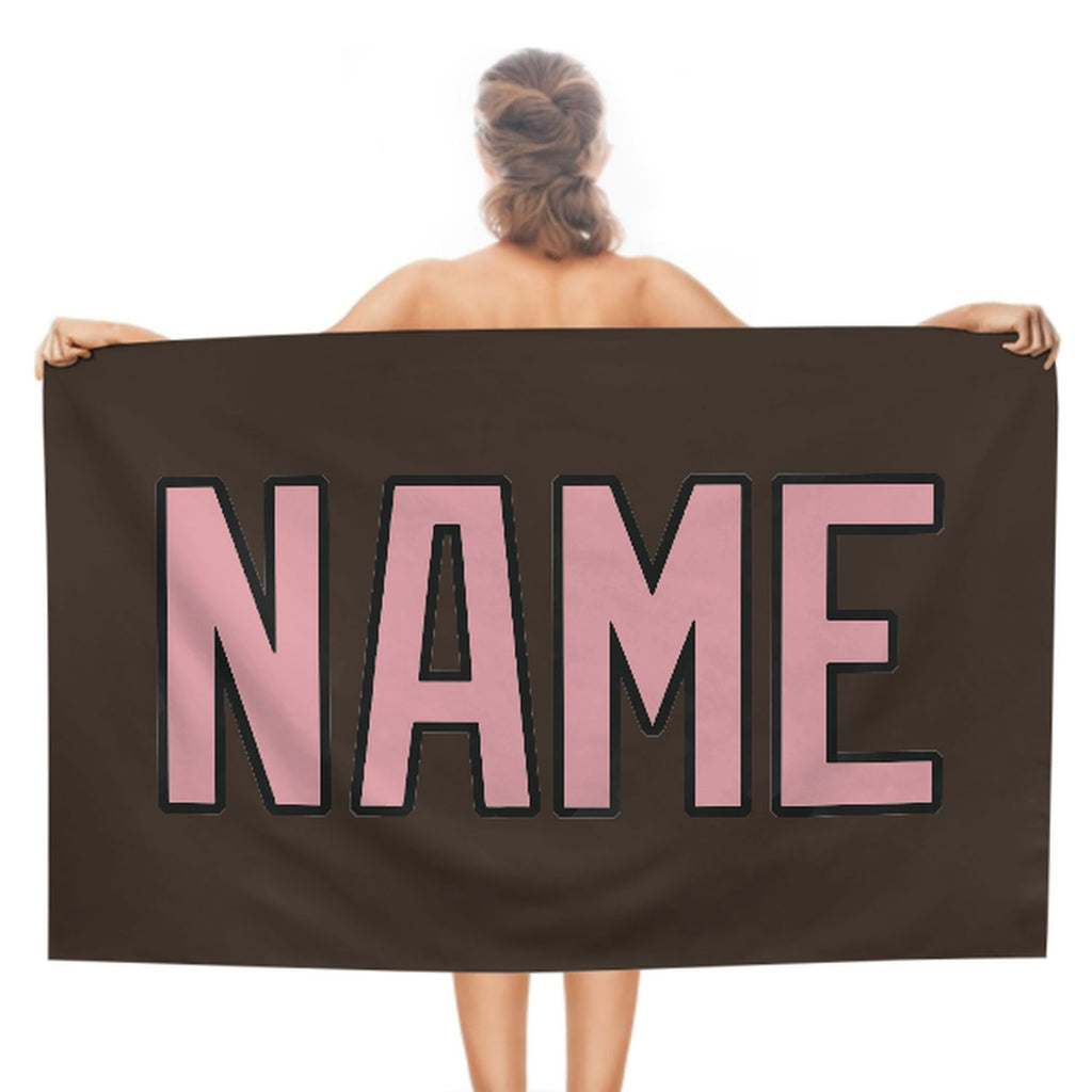 Custom Brown Light Pink Beach Towel