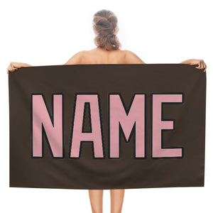 Custom Brown Light Pink Beach Towel