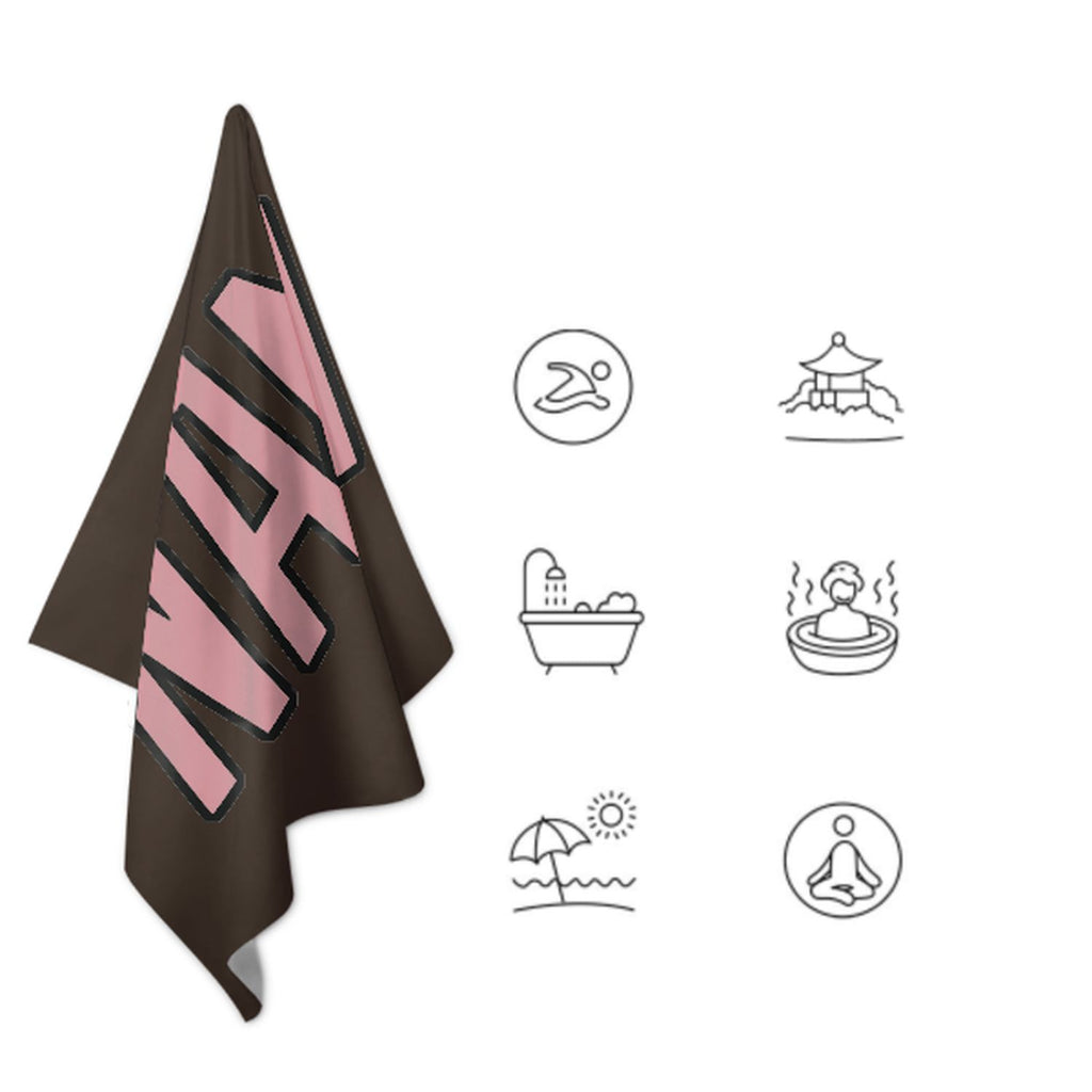 Custom Brown Light Pink Beach Towel
