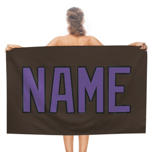Custom Brown Light Purple Beach Towel