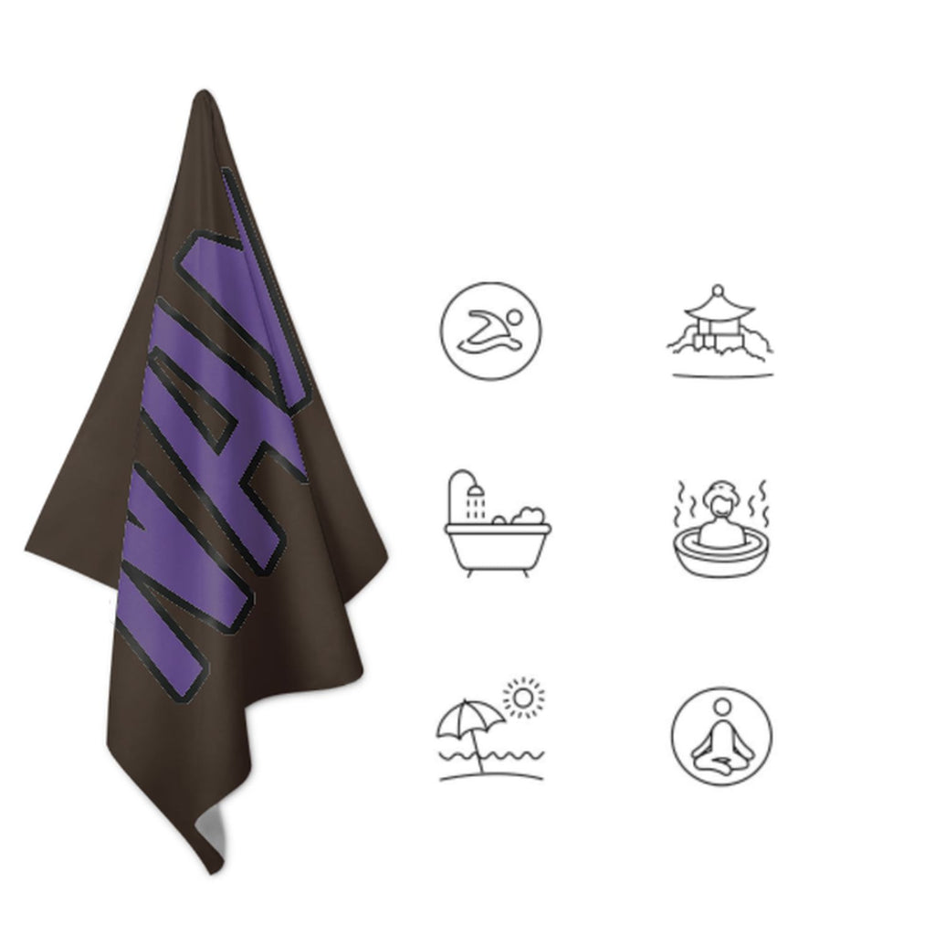 Custom Brown Light Purple Beach Towel