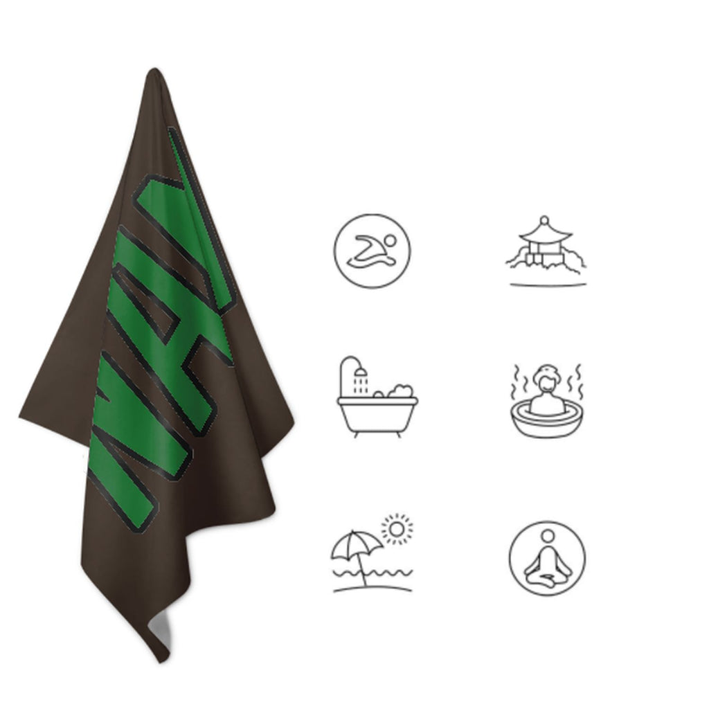 Custom Brown Emerald Green Beach Towel
