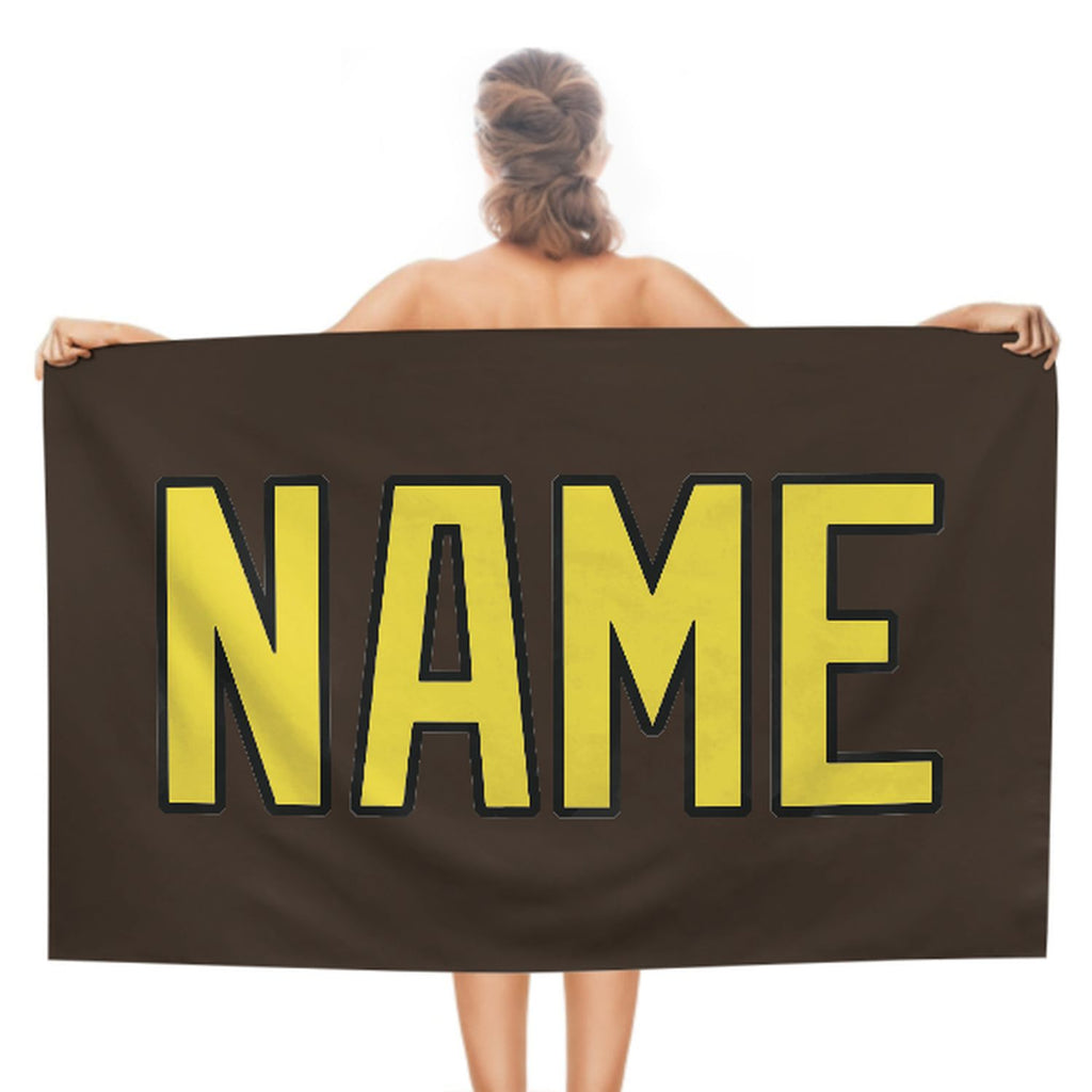 Custom Brown Light Yellow Beach Towel