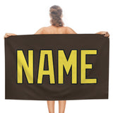 Custom Brown Light Yellow Beach Towel