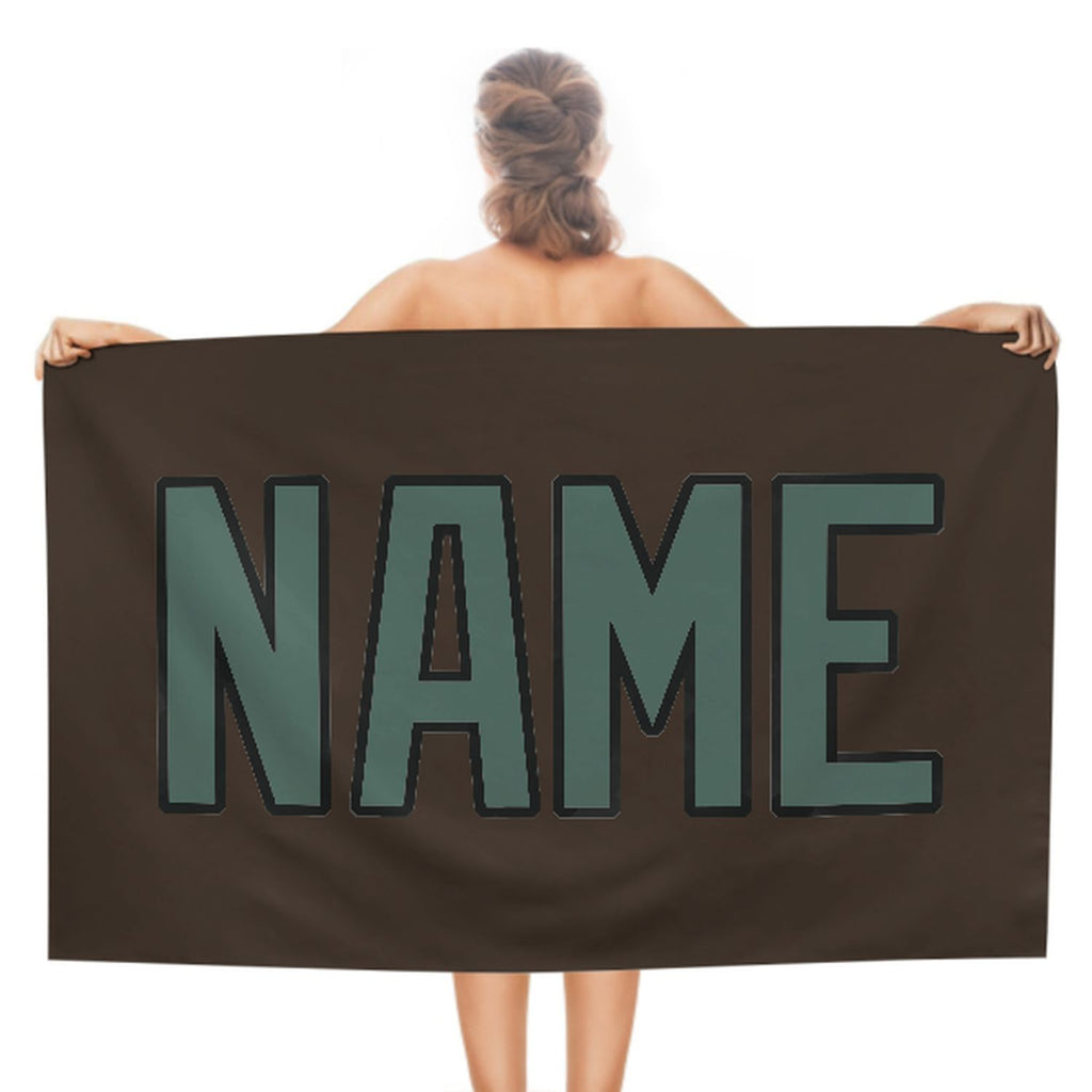 Custom Brown Blue Green Beach Towel