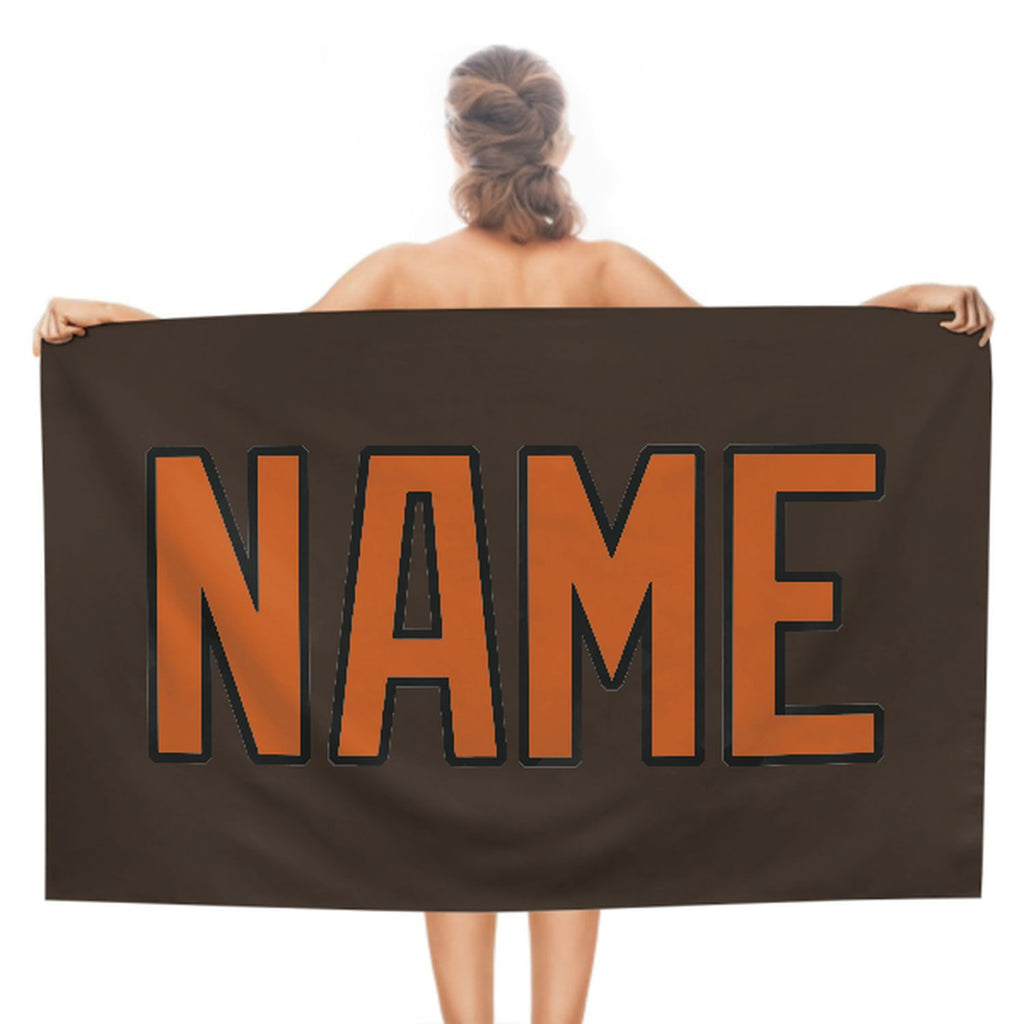Custom Brown Orange Beach Towel