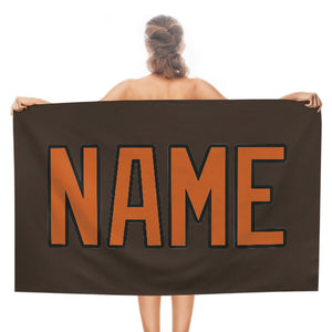 Custom Brown Orange Beach Towel