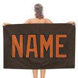 Custom Brown Orange Beach Towel