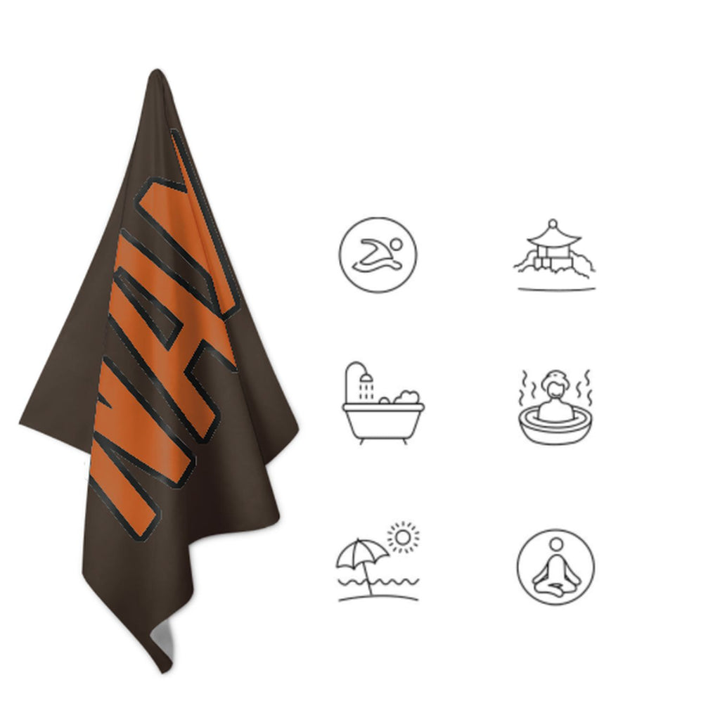 Custom Brown Orange Beach Towel