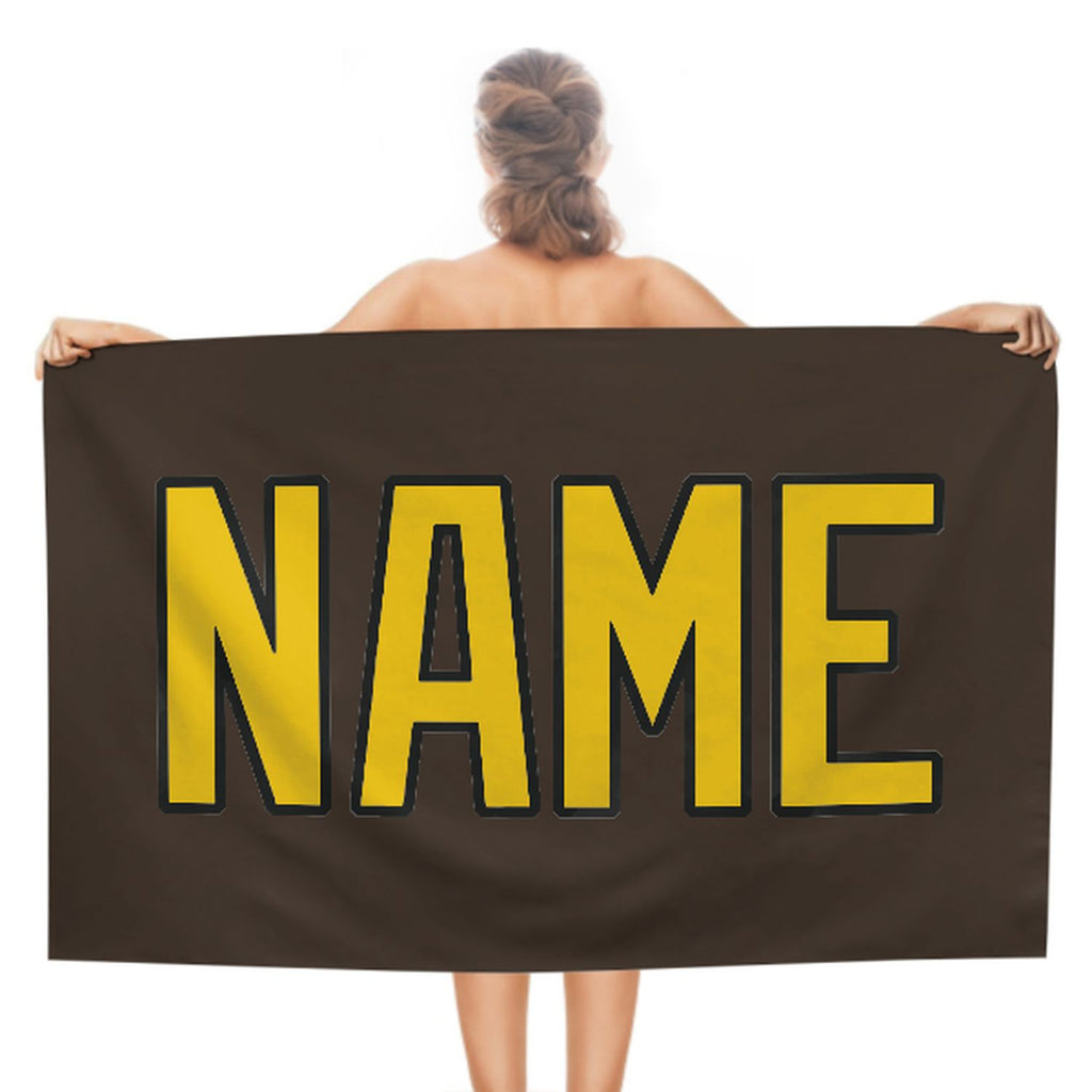 Custom Brown Gold Beach Towel