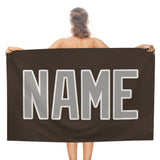 Custom Brown Gray Beach Towel
