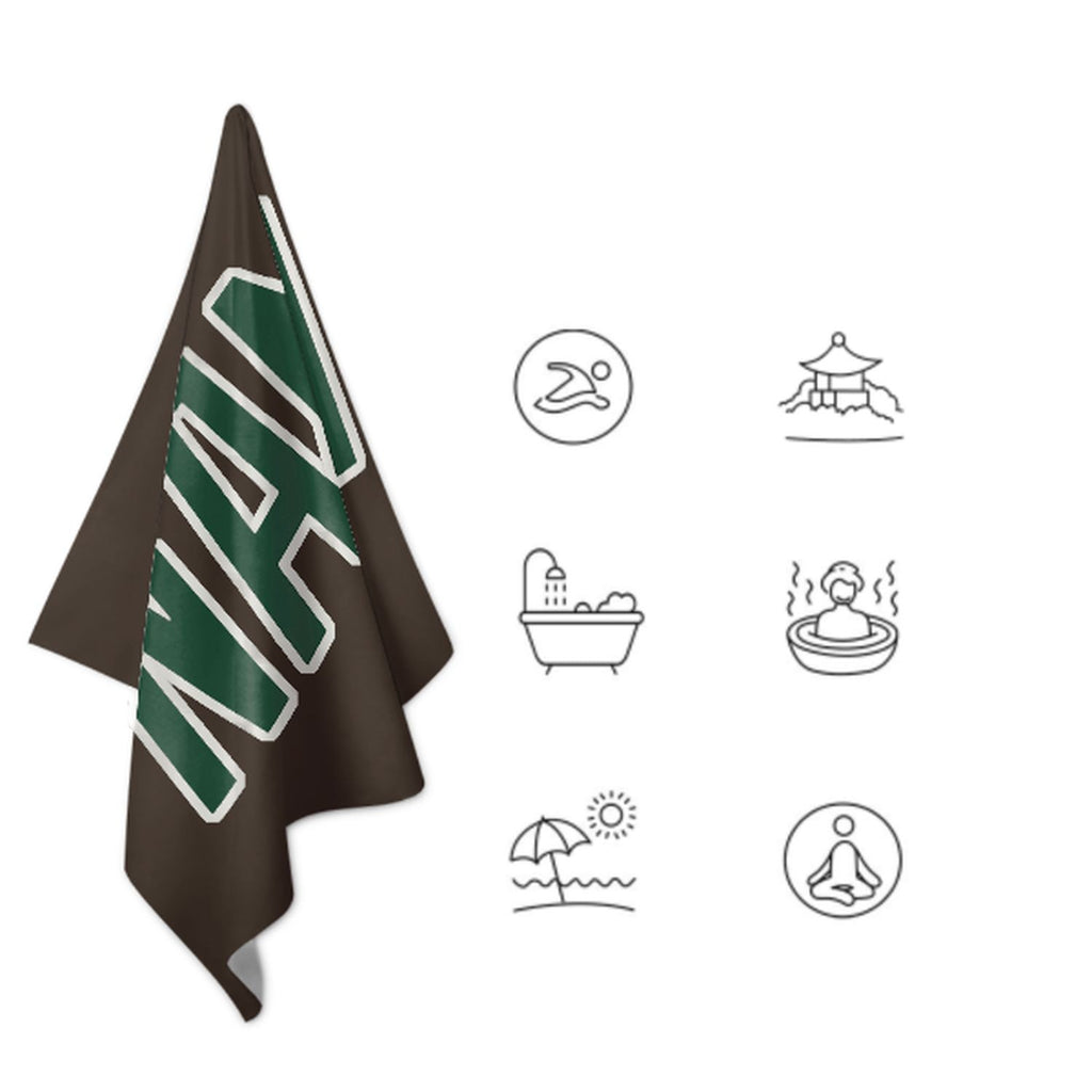 Custom Brown Green Beach Towel