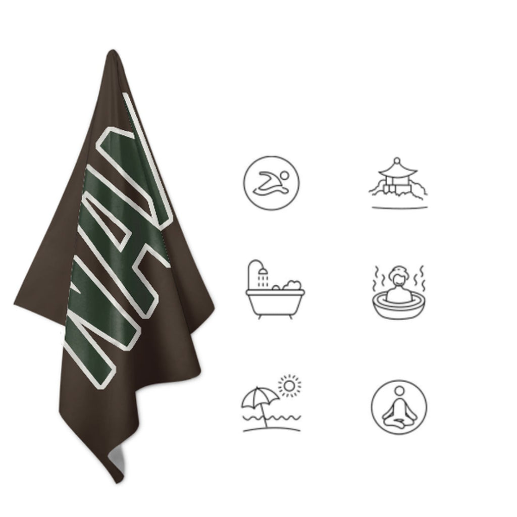 Custom Brown Dark Green Beach Towel
