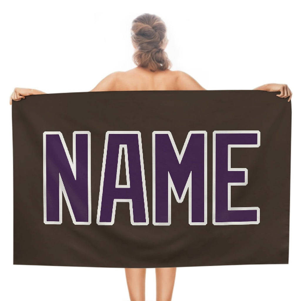 Custom Brown Purple Beach Towel