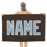 Custom Brown Light Blue Beach Towel