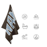 Custom Brown Light Blue Beach Towel