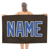 Custom Brown Sky Blue Beach Towel