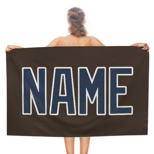 Custom Brown Blue Beach Towel