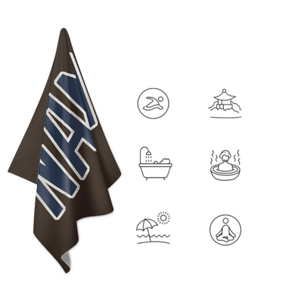 Custom Brown Blue Beach Towel