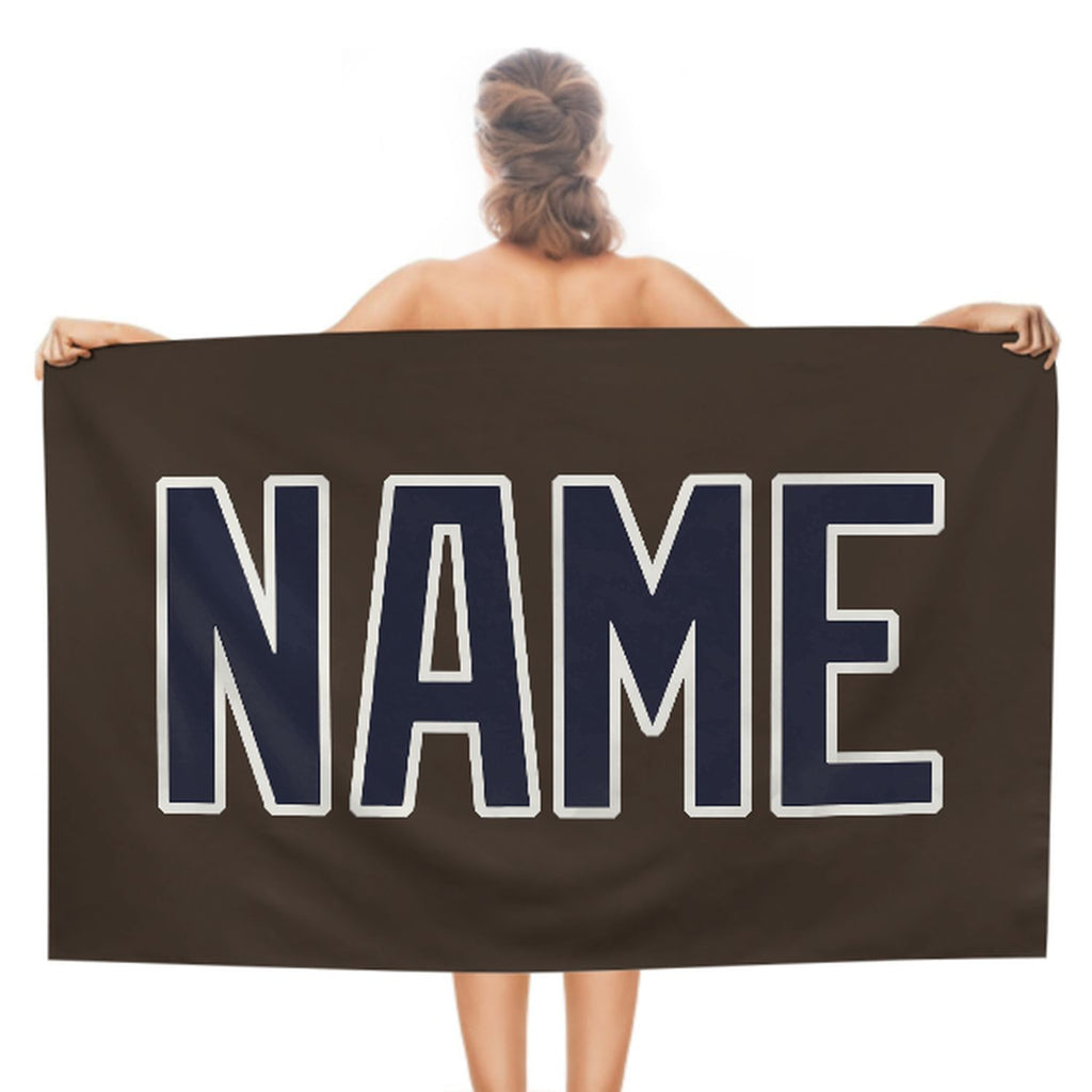 Custom Brown Navy Beach Towel
