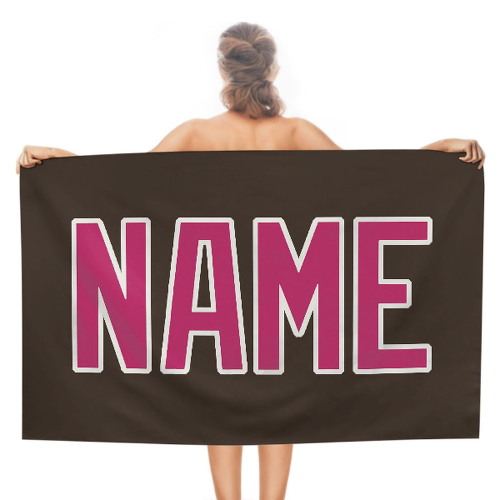 Custom Brown Pink Beach Towel
