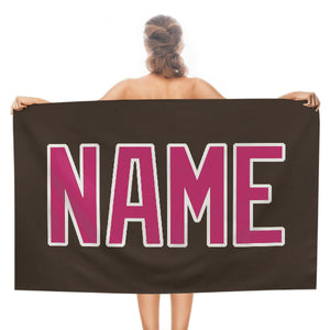 Custom Brown Pink Beach Towel