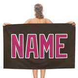 Custom Brown Pink Beach Towel