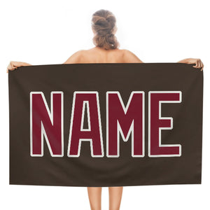 Custom Brown Crimson Red Beach Towel